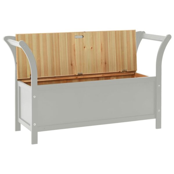 vidaXL Bench Gray 42.1"x17.7"x29.7" Solid Wood Fir - Image 4