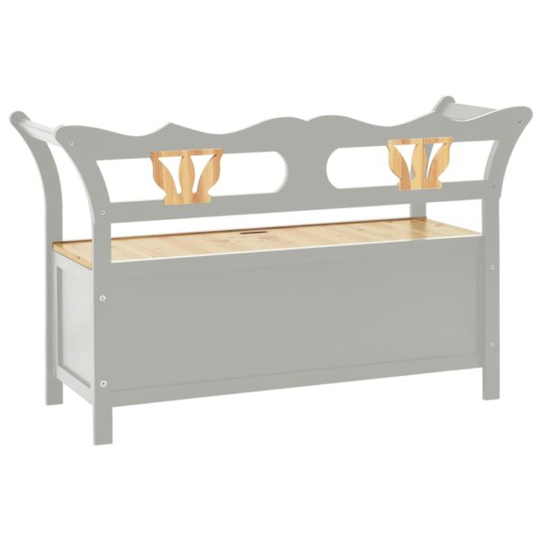 vidaXL Bench Gray 42.1"x17.7"x29.7" Solid Wood Fir - Image 5