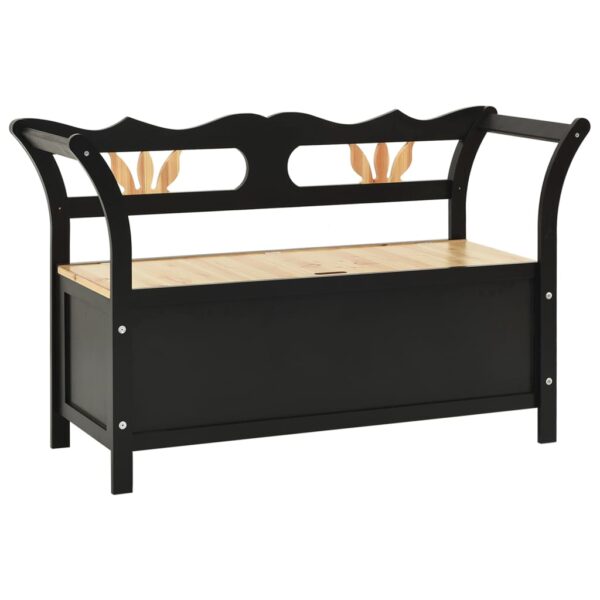 vidaXL Bench Black 42.1"x17.7"x29.7" Solid Wood Fir - Image 2