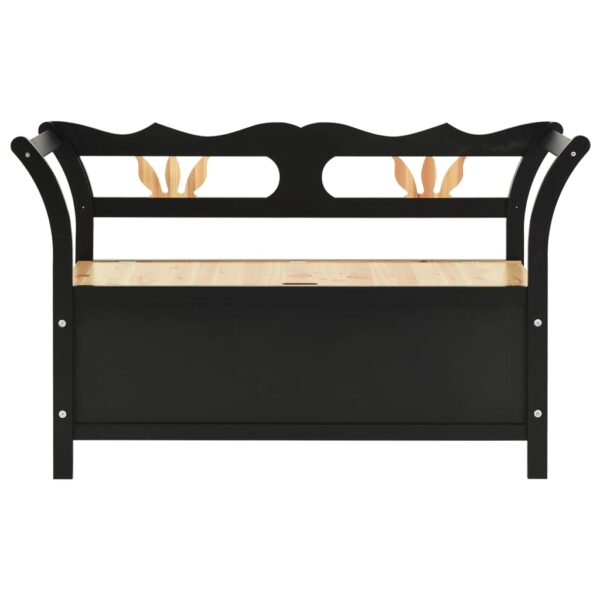 vidaXL Bench Black 42.1"x17.7"x29.7" Solid Wood Fir - Image 3