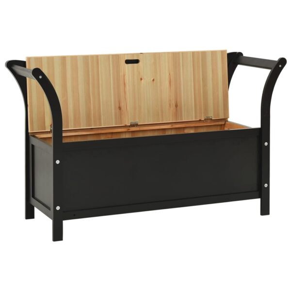 vidaXL Bench Black 42.1"x17.7"x29.7" Solid Wood Fir - Image 4