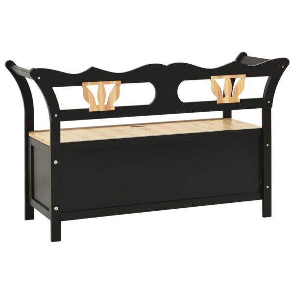 vidaXL Bench Black 42.1"x17.7"x29.7" Solid Wood Fir - Image 5