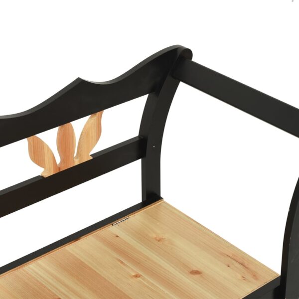 vidaXL Bench Black 42.1"x17.7"x29.7" Solid Wood Fir - Image 6