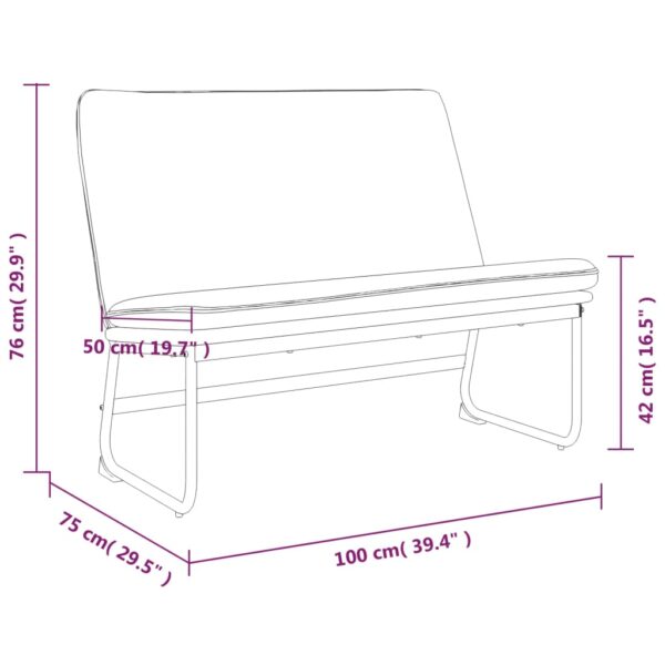 vidaXL Bench Dark Gray 39.4"x29.5"x29.9" Fabric - Image 8