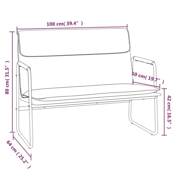 vidaXL Bench Dark Gray 39.4"x25.2"x31.5" Fabric - Image 8