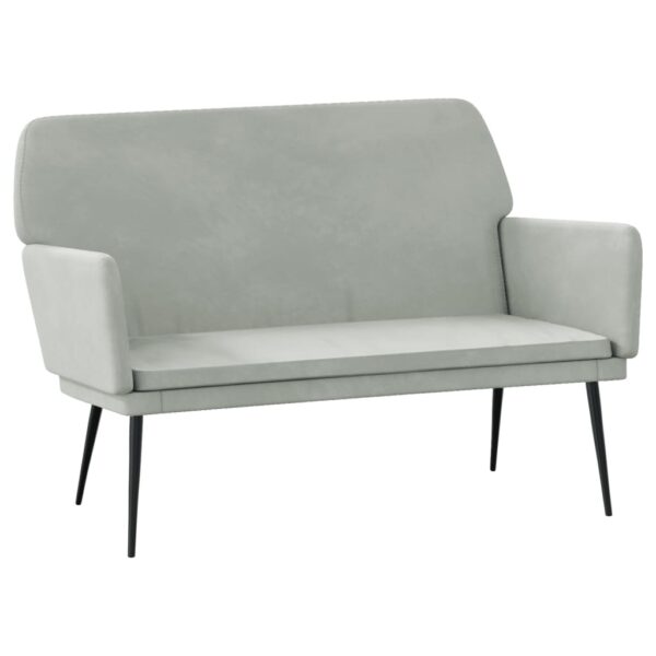 vidaXL Bench Light Gray 42.5"x31.1"x31.1" Velvet - Image 2