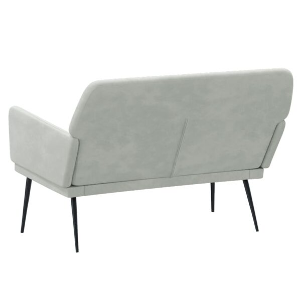 vidaXL Bench Light Gray 42.5"x31.1"x31.1" Velvet - Image 5