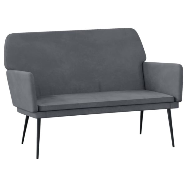 vidaXL Bench Dark Gray 42.5"x31.1"x31.1" Velvet - Image 2