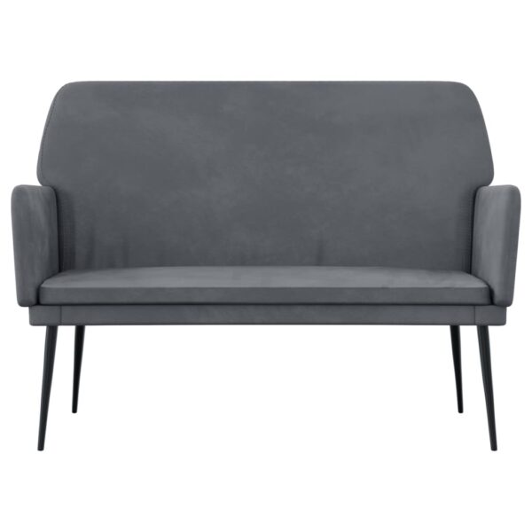 vidaXL Bench Dark Gray 42.5"x31.1"x31.1" Velvet - Image 3