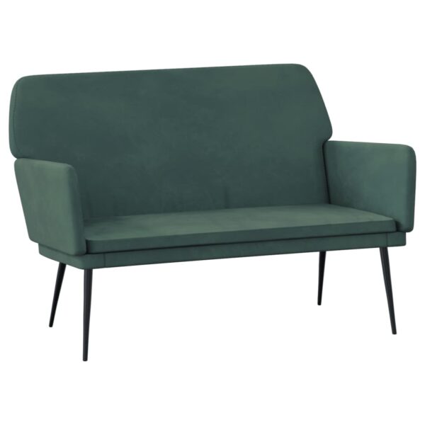 vidaXL Bench Dark Green 42.5"x31.1"x31.1" Velvet - Image 2