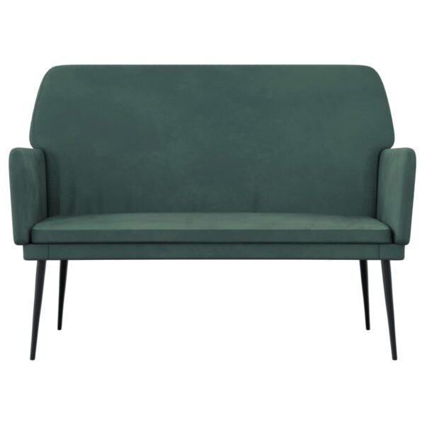 vidaXL Bench Dark Green 42.5"x31.1"x31.1" Velvet - Image 3