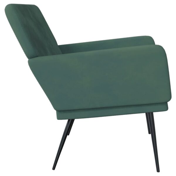 vidaXL Bench Dark Green 42.5"x31.1"x31.1" Velvet - Image 4