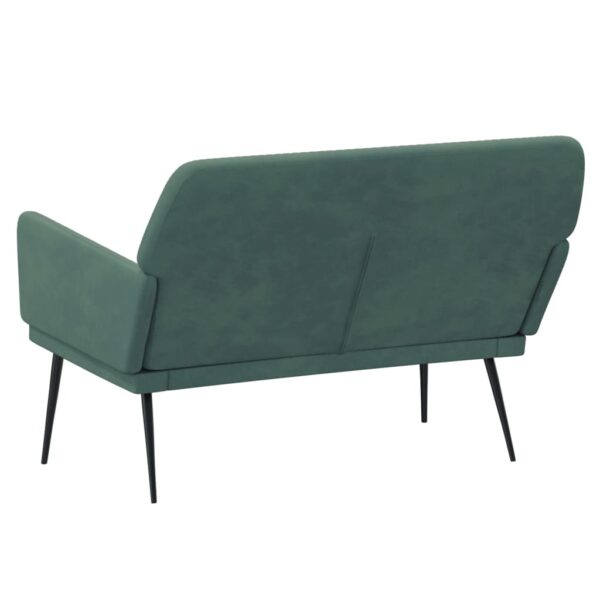 vidaXL Bench Dark Green 42.5"x31.1"x31.1" Velvet - Image 5