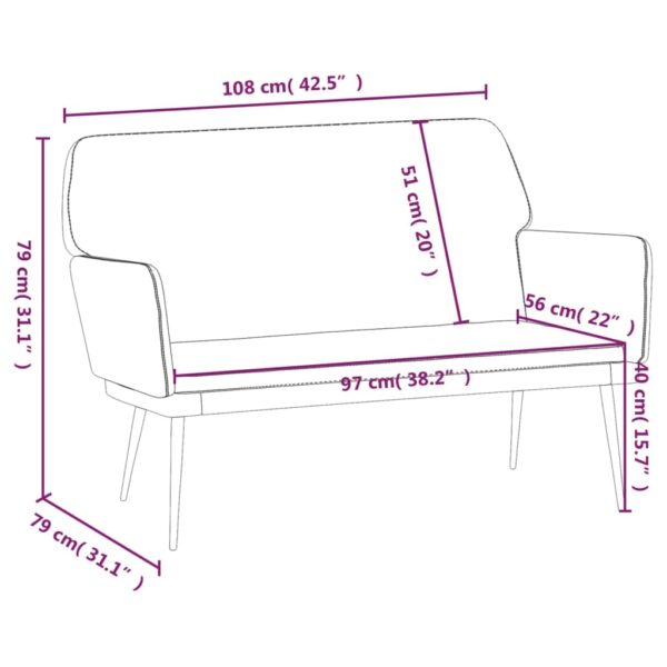 vidaXL Bench Dark Green 42.5"x31.1"x31.1" Velvet - Image 8