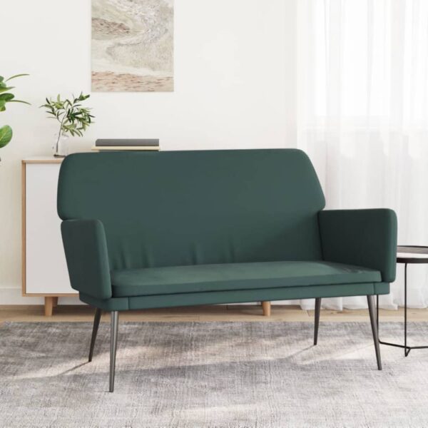 vidaXL Bench Dark Green 42.5"x31.1"x31.1" Velvet