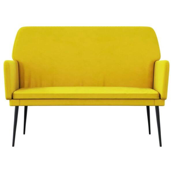 vidaXL Bench Yellow 42.5"x31.1"x31.1" Velvet - Image 3