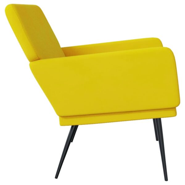 vidaXL Bench Yellow 42.5"x31.1"x31.1" Velvet - Image 4