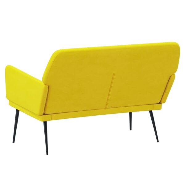 vidaXL Bench Yellow 42.5"x31.1"x31.1" Velvet - Image 5