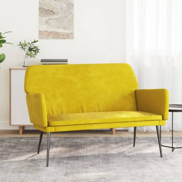 vidaXL Bench Yellow 42.5"x31.1"x31.1" Velvet