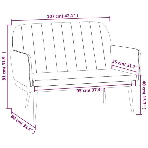 vidaXL Bench Black 42.1"x31.5"x31.9" Faux Leather - Image 8