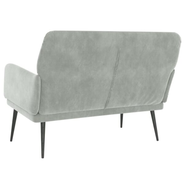 vidaXL Bench Light Gray 42.5"x31.1"x31.1" Velvet - Image 5