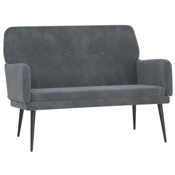 vidaXL Bench Dark Gray 42.5"x31.1"x31.1" Velvet - Image 2