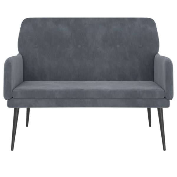 vidaXL Bench Dark Gray 42.5"x31.1"x31.1" Velvet - Image 3