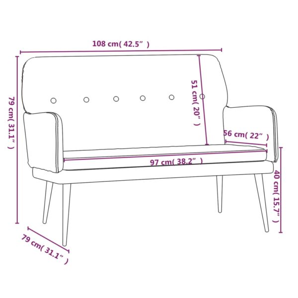 vidaXL Bench Dark Gray 42.5"x31.1"x31.1" Velvet - Image 8