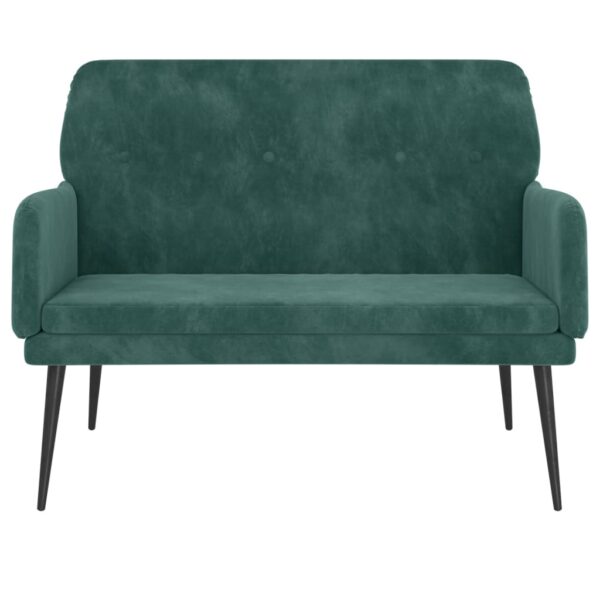 vidaXL Bench Dark Green 42.5"x31.1"x31.1" Velvet - Image 3