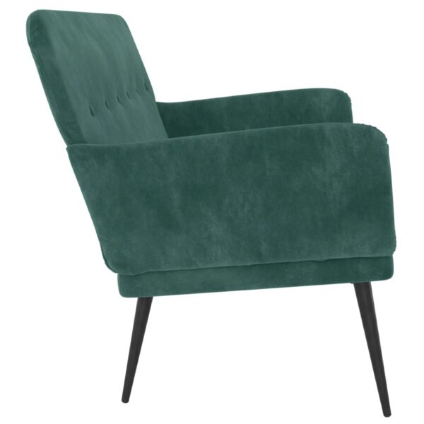 vidaXL Bench Dark Green 42.5"x31.1"x31.1" Velvet - Image 4