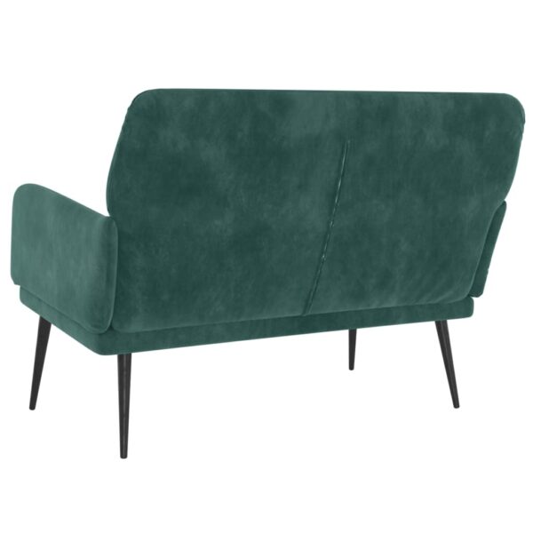 vidaXL Bench Dark Green 42.5"x31.1"x31.1" Velvet - Image 5