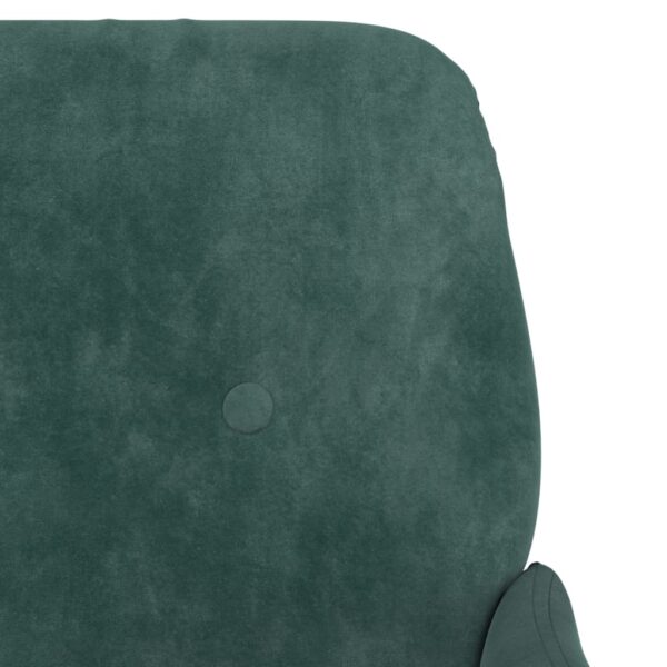 vidaXL Bench Dark Green 42.5"x31.1"x31.1" Velvet - Image 6