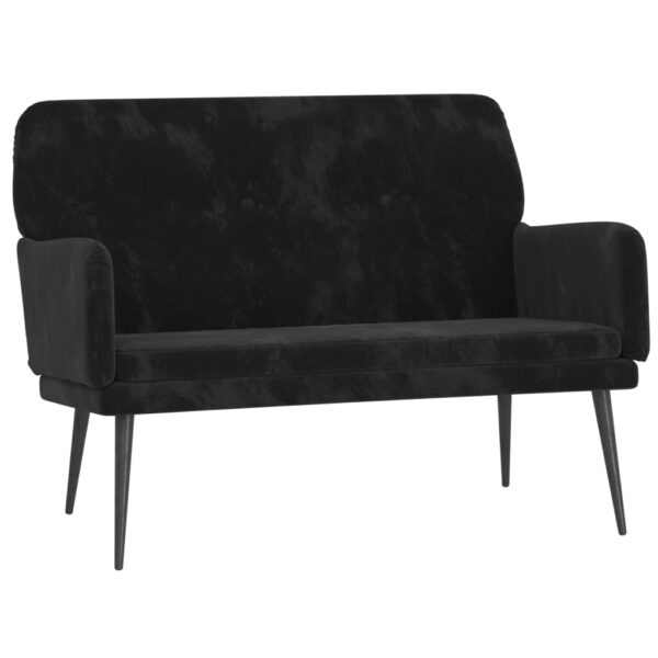 vidaXL Bench Black 42.5"x31.1"x31.1" Velvet - Image 2