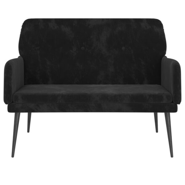 vidaXL Bench Black 42.5"x31.1"x31.1" Velvet - Image 3