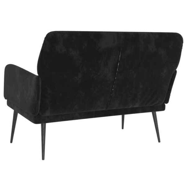 vidaXL Bench Black 42.5"x31.1"x31.1" Velvet - Image 5