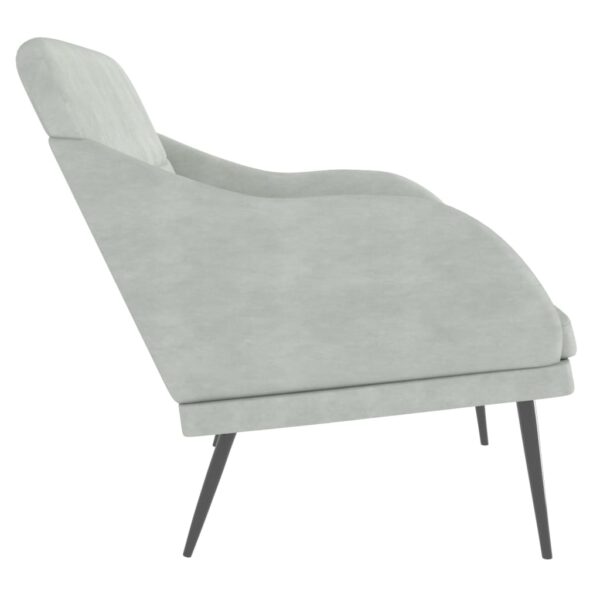 vidaXL Bench Light Gray 43.3"x29.9"x31.5" Velvet - Image 4