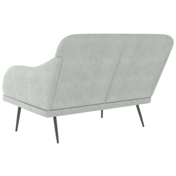 vidaXL Bench Light Gray 43.3"x29.9"x31.5" Velvet - Image 5