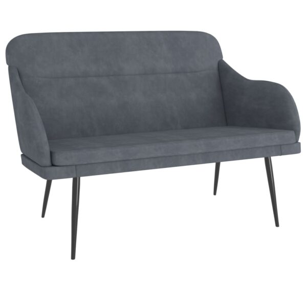 vidaXL Bench Dark Gray 43.3"x29.9"x31.5" Velvet - Image 2