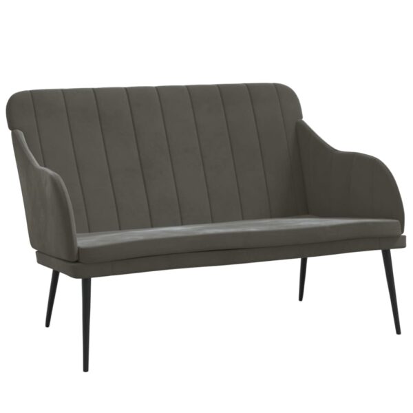 vidaXL Bench Dark Gray 43.3"x29.9"x31.5" Velvet - Image 2