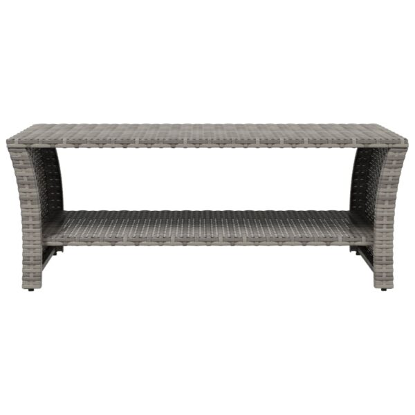 vidaXL Coffee Table Gray 39.4"x19.7"x15.7" Poly Rattan - Image 3