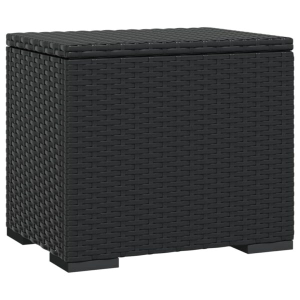 vidaXL Ottoman with Cushion Black 15.7"x11.8"x15.7" Poly Rattan - Image 5