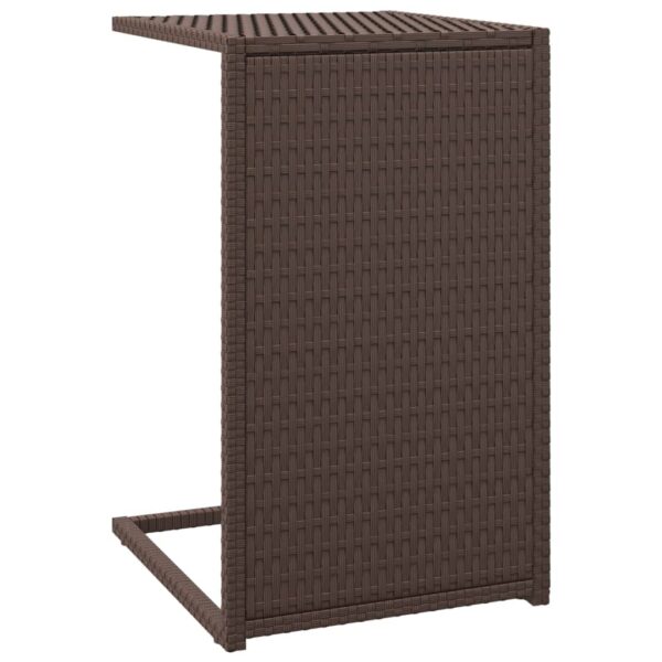 vidaXL C Table Brown 15.7"x13.8"x23.6" Poly Rattan - Image 2