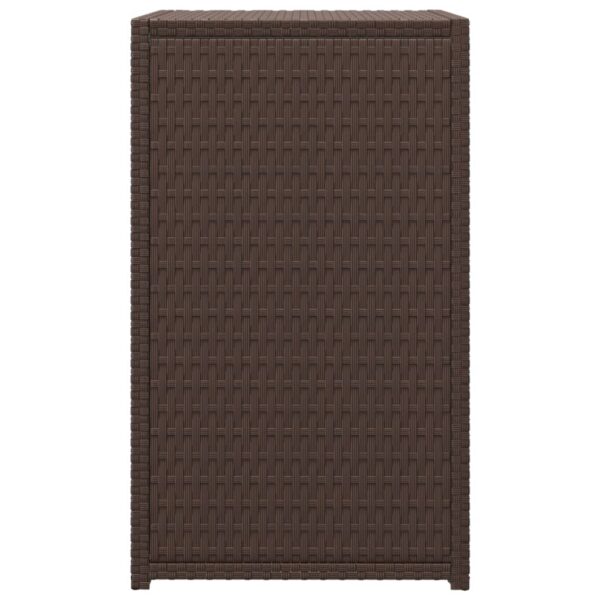 vidaXL C Table Brown 15.7"x13.8"x23.6" Poly Rattan - Image 3