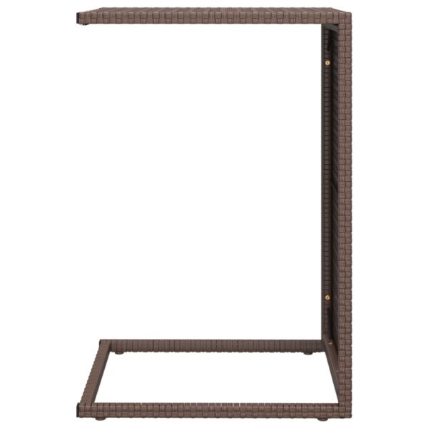 vidaXL C Table Brown 15.7"x13.8"x23.6" Poly Rattan - Image 4