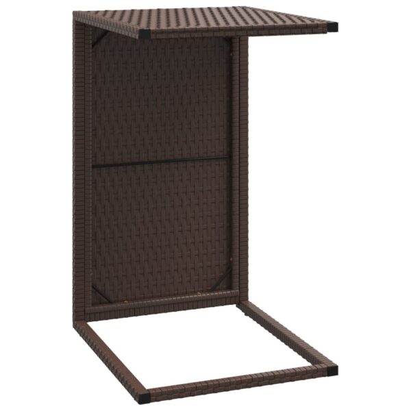 vidaXL C Table Brown 15.7"x13.8"x23.6" Poly Rattan - Image 5