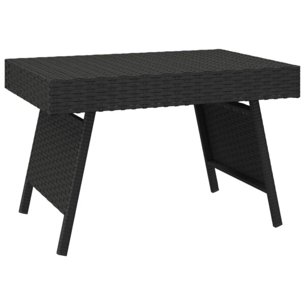 vidaXL Foldable Side Table Black 23.6"x15.7"x15" Poly Rattan - Image 2