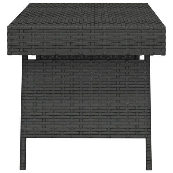 vidaXL Foldable Side Table Black 23.6"x15.7"x15" Poly Rattan - Image 4