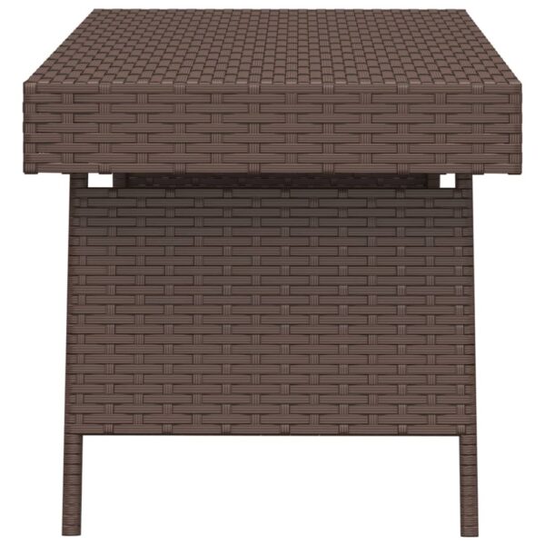 vidaXL Foldable Side Table Brown 23.6"x15.7"x15" Poly Rattan - Image 4