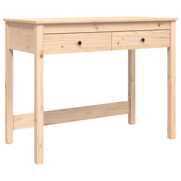 vidaXL Desk with Drawers 39.4"x19.7"x30.7" Solid Wood Pine - Image 2