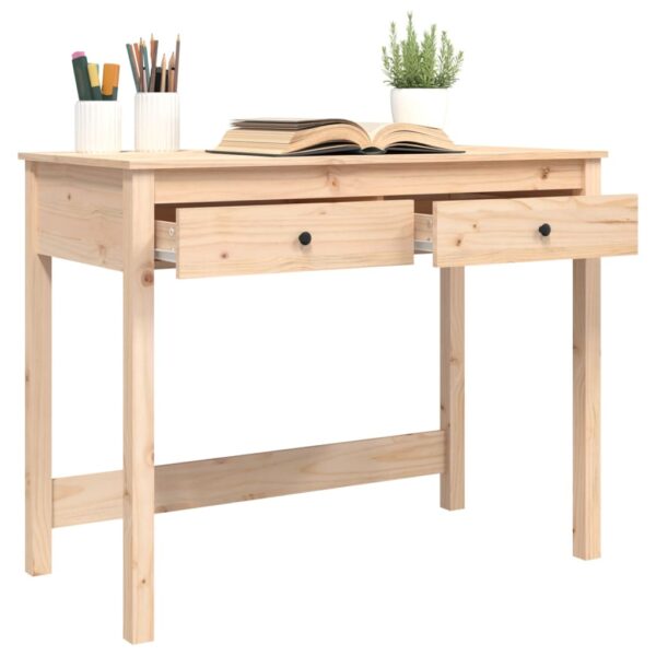 vidaXL Desk with Drawers 39.4"x19.7"x30.7" Solid Wood Pine - Image 5